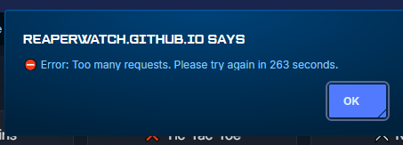 rate limits alert on dashboard